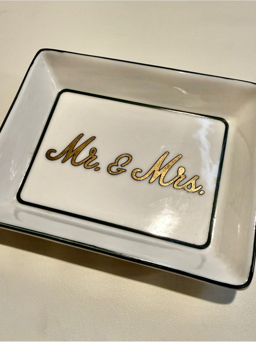 I. Godinger & Co. Collectibles | White Ceramic “Mr. & Mrs.”Trinket Dish